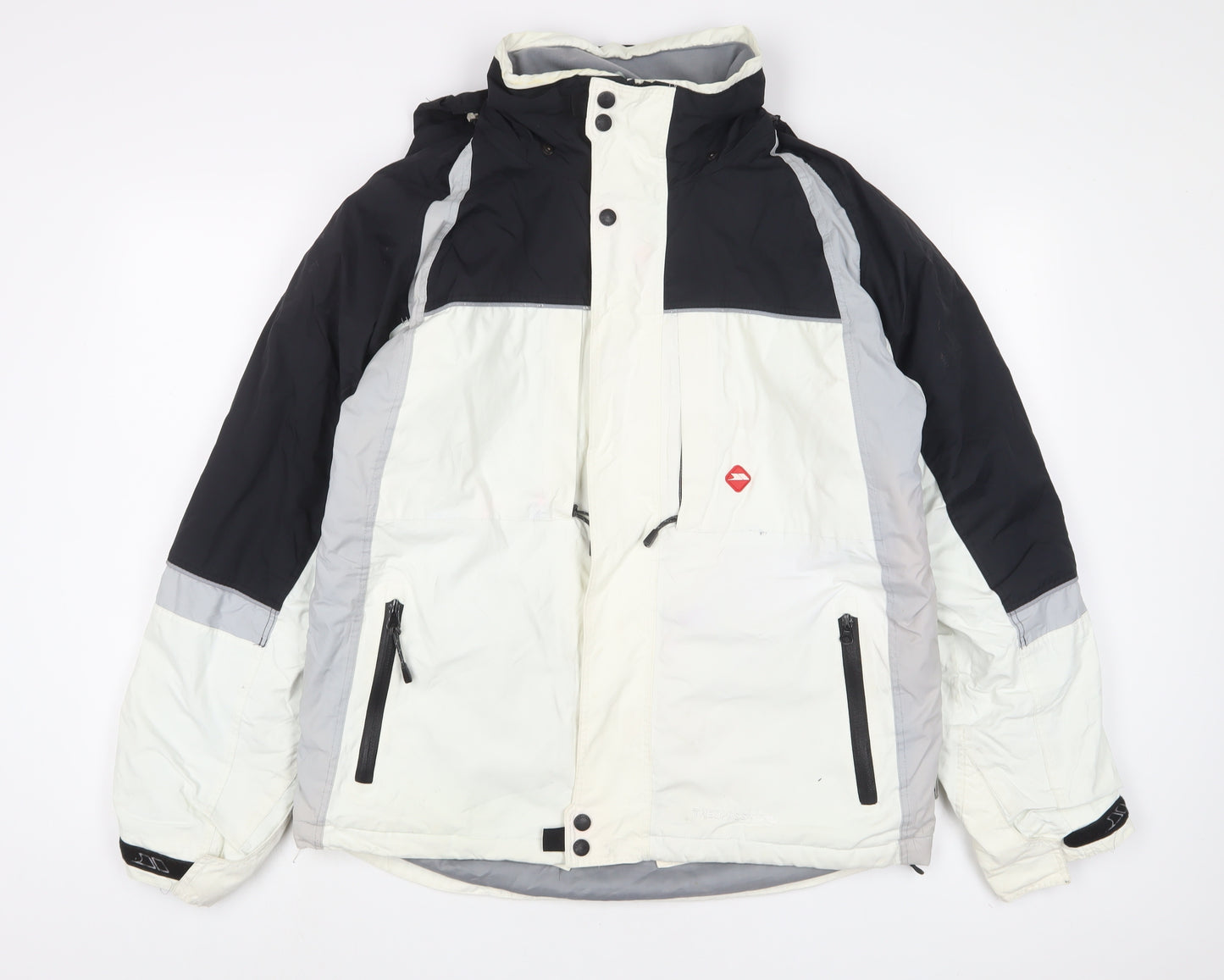 Trespass Mens White Rain Coat Coat Size M Zip - Zip Pockets