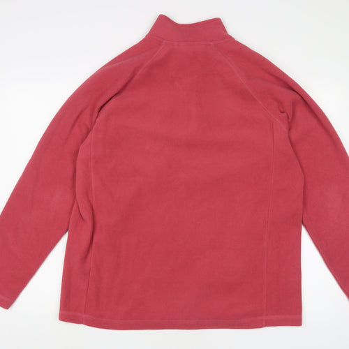 Cotton Traders Womens Pink Polyester Pullover Sweatshirt Size L Zip - Logo, Embroidered