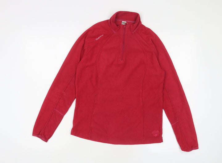 DECATHLON Womens Pink Polyester Pullover Sweatshirt Size S Zip