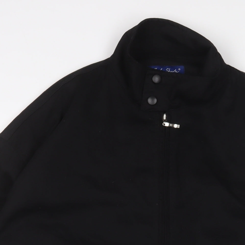 Le shark' Mens Black Jacket Size L Zip - Logo, Embroidered