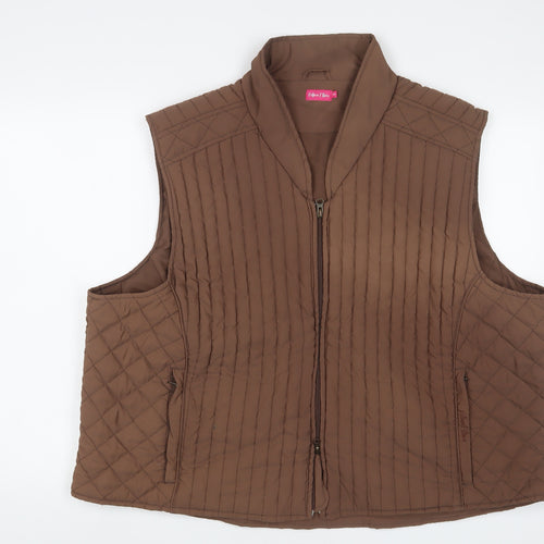 Fuller Fillies Womens Brown Gilet Jacket Size 24 Zip - Zip Pockets