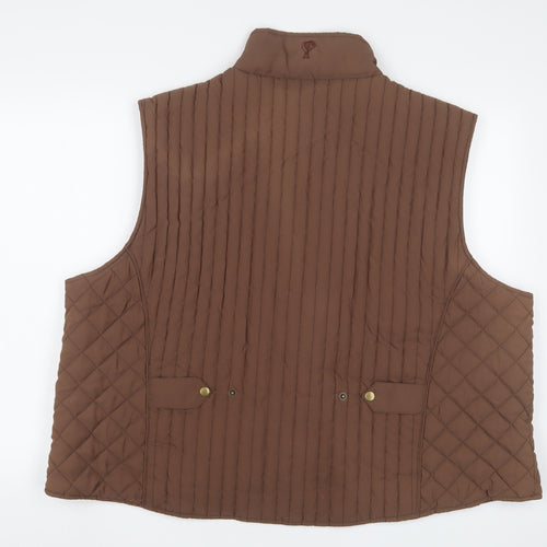 Fuller Fillies Womens Brown Gilet Jacket Size 24 Zip - Zip Pockets