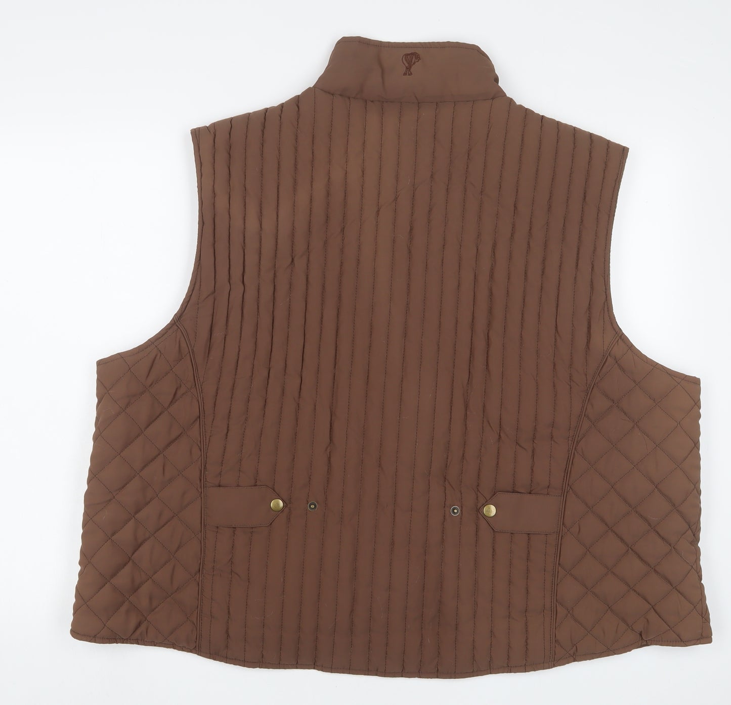 Fuller Fillies Womens Brown Gilet Jacket Size 24 Zip - Zip Pockets