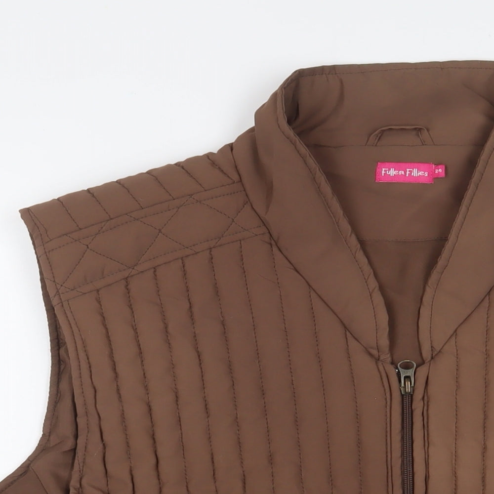 Fuller Fillies Womens Brown Gilet Jacket Size 24 Zip - Zip Pockets