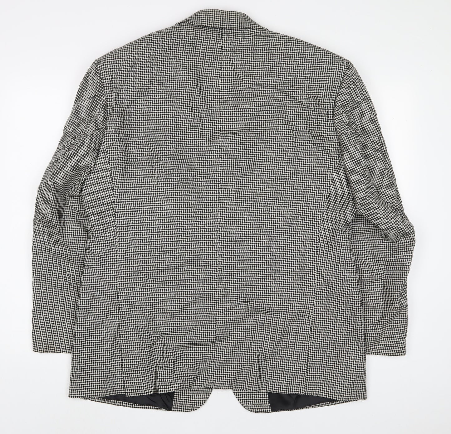 Marks and Spencer Mens Black Houndstooth Wool Jacket Suit Jacket Size 42 Regular