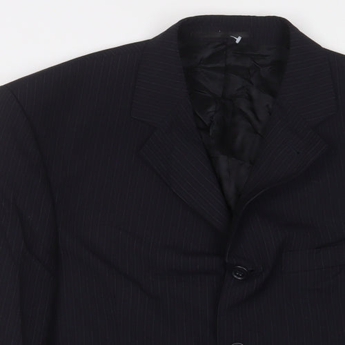 NEXT Mens Blue Striped Wool Jacket Suit Jacket Size 40 Regular