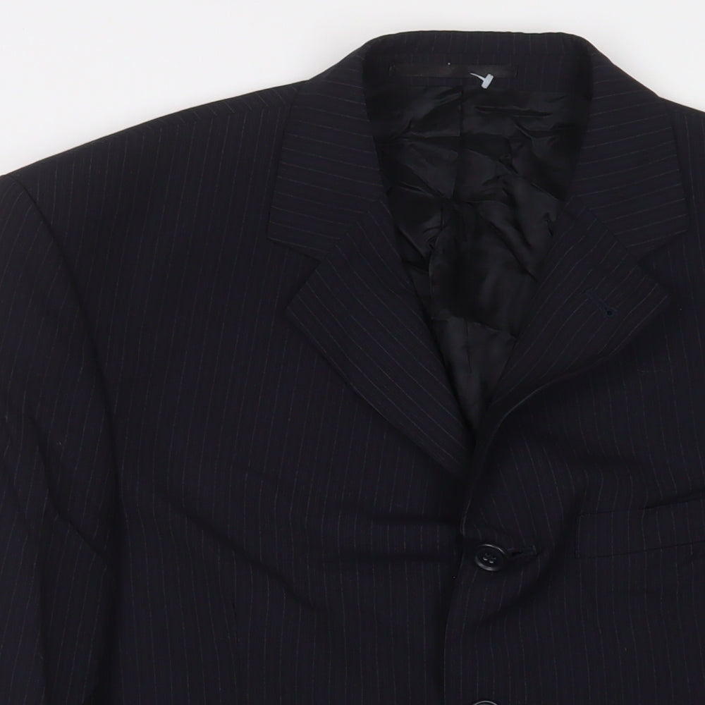 NEXT Mens Blue Striped Wool Jacket Suit Jacket Size 40 Regular