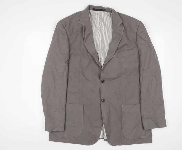 Marks and Spencer Mens Beige Linen Jacket Suit Jacket Size 42 Regular