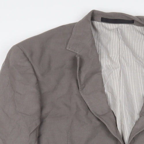 Marks and Spencer Mens Beige Linen Jacket Suit Jacket Size 42 Regular