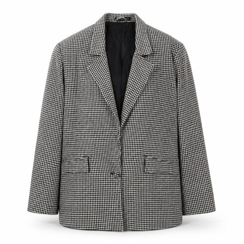 Nasty Gal Womens Black Herringbone Jacket Blazer Size 8 Button