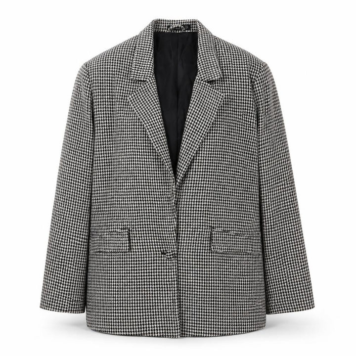 Nasty Gal Womens Black Herringbone Jacket Blazer Size 8 Button