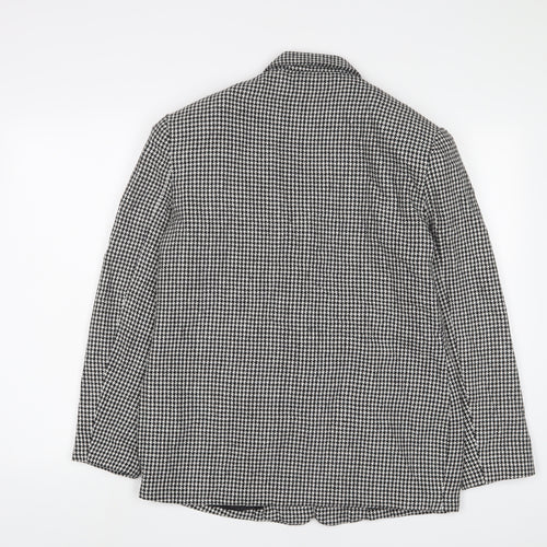 Nasty Gal Womens Black Herringbone Jacket Blazer Size 8 Button