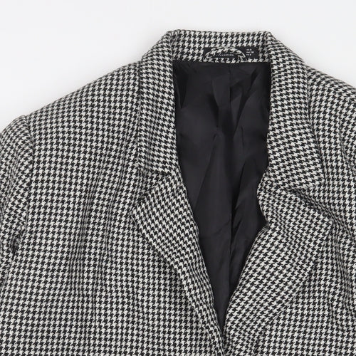 Nasty Gal Womens Black Herringbone Jacket Blazer Size 8 Button