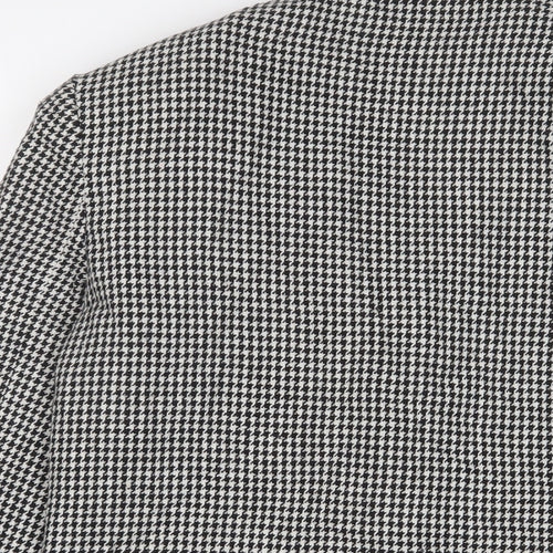 Nasty Gal Womens Black Herringbone Jacket Blazer Size 8 Button
