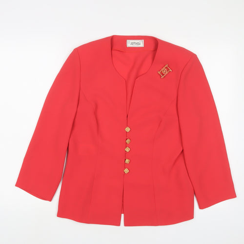 JOMHOY Womens Pink Jacket Blazer Size 12 Button