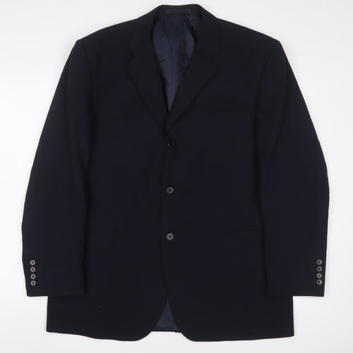 BHS Mens Blue Wool Jacket Suit Jacket Size 44 Regular