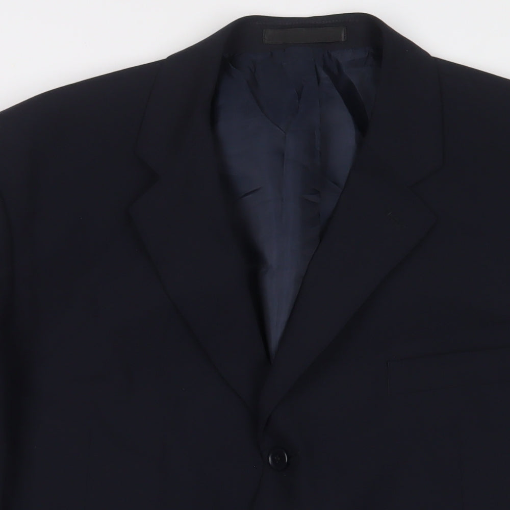 BHS Mens Blue Wool Jacket Suit Jacket Size 44 Regular