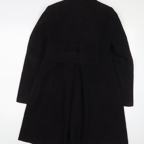 Marks and Spencer Womens Black Overcoat Coat Size 8 Button