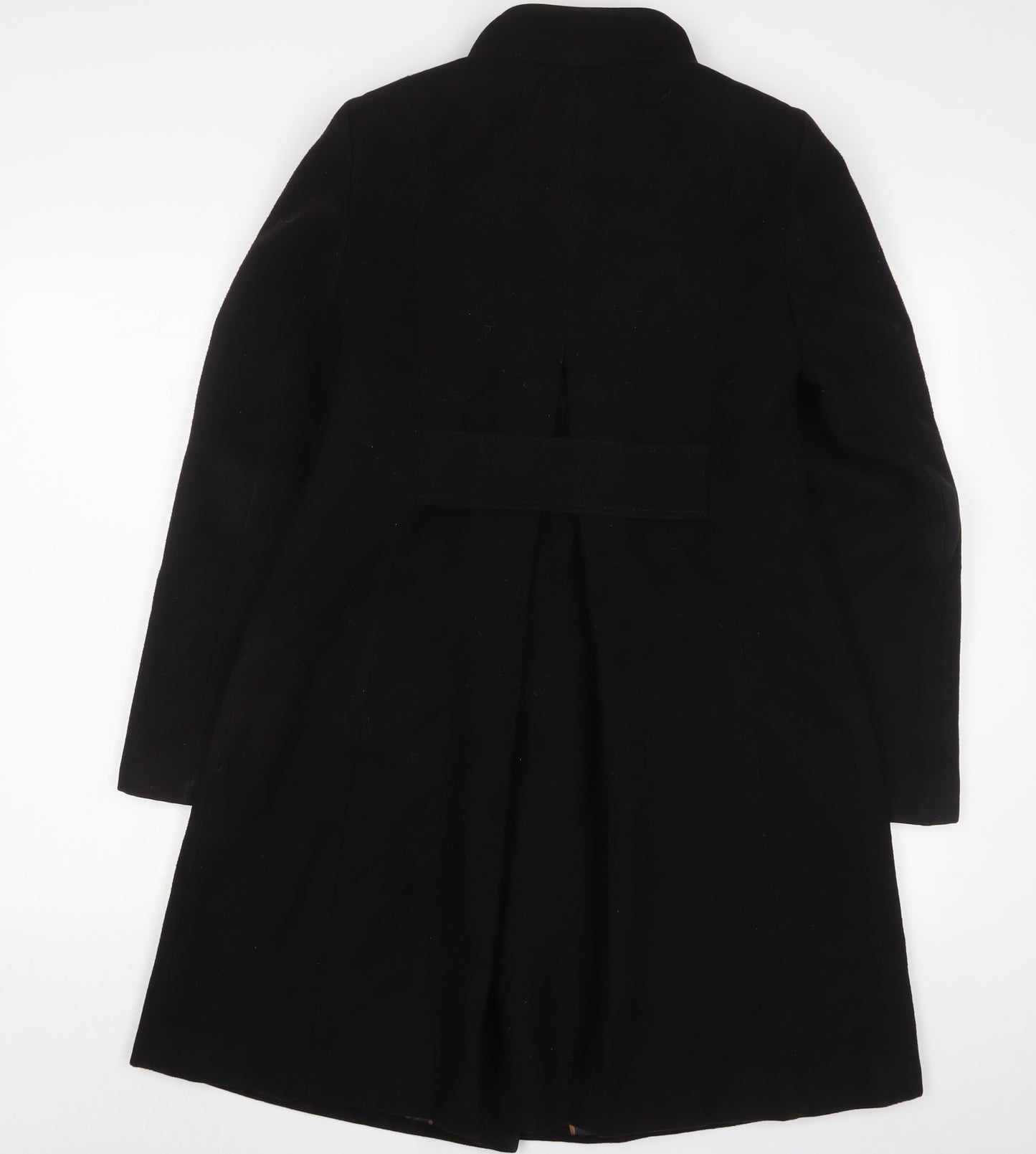 Marks and Spencer Womens Black Overcoat Coat Size 8 Button