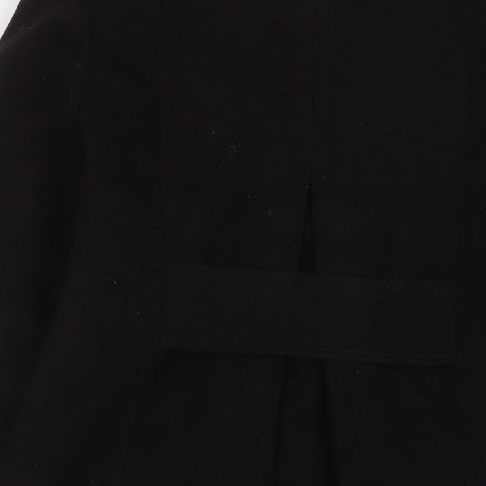 Marks and Spencer Womens Black Overcoat Coat Size 8 Button