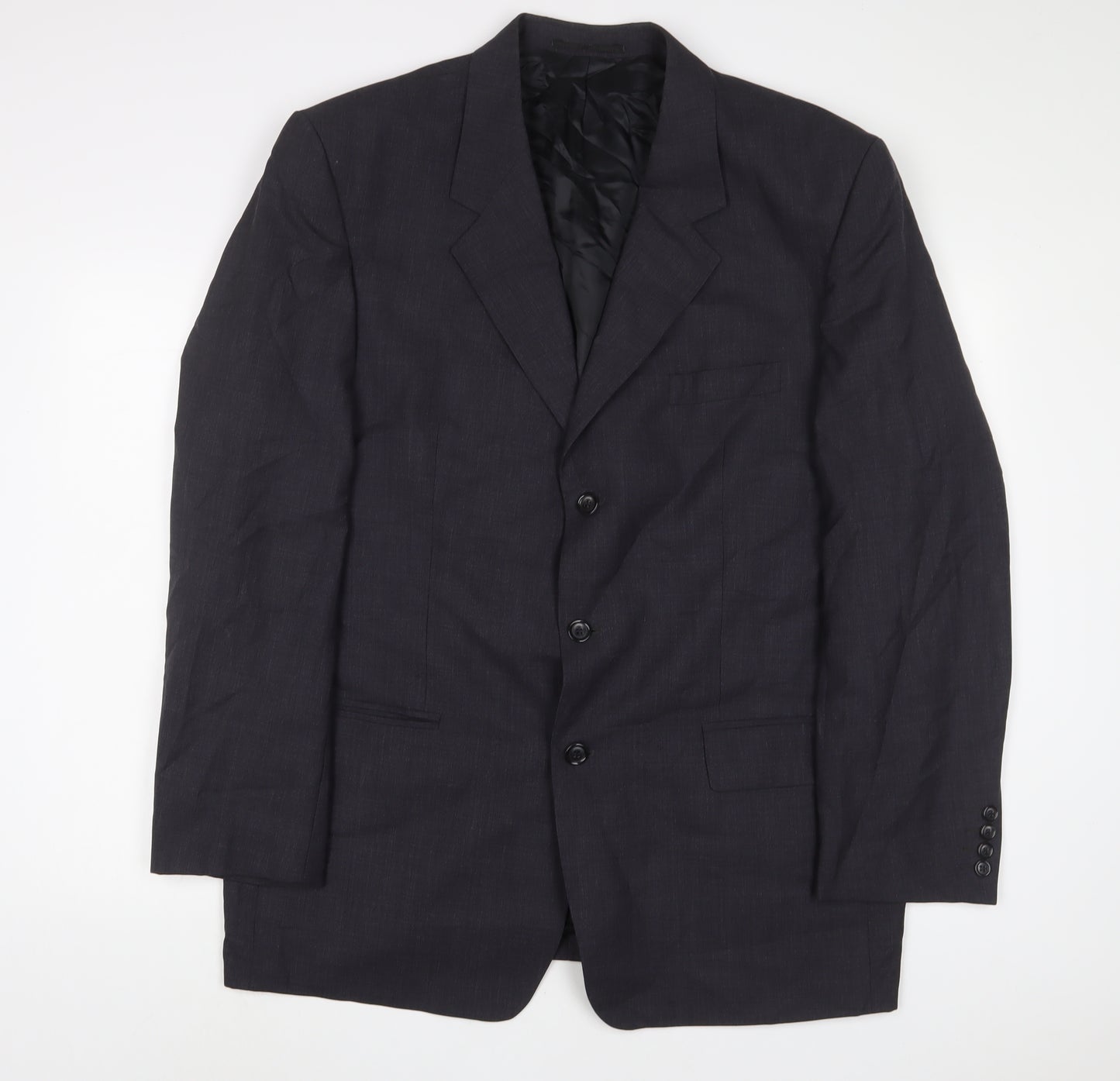 Michael Fraser Mens Blue Wool Jacket Suit Jacket Size 46 Regular