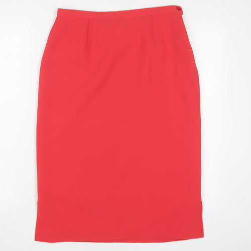 JOMHOY Womens Red Polyester A-Line Skirt Size 12 Zip