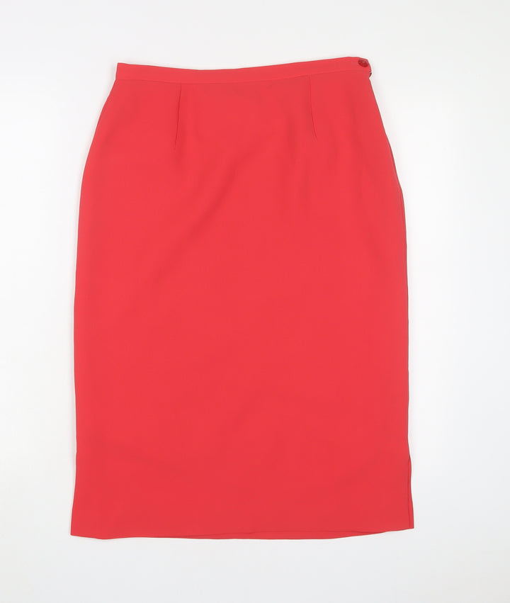 JOMHOY Womens Red Polyester A-Line Skirt Size 12 Zip