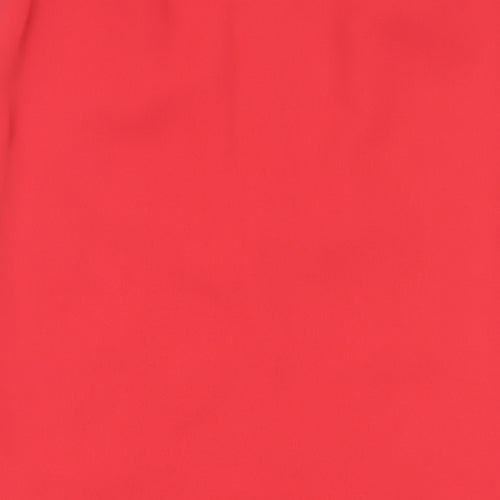 JOMHOY Womens Red Polyester A-Line Skirt Size 12 Zip