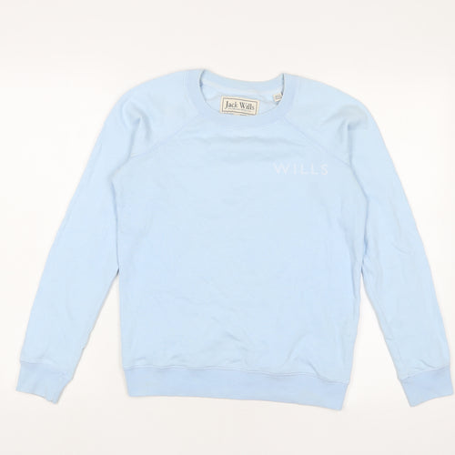 Jack Wills Womens Blue Cotton Pullover Sweatshirt Size 8 Pullover