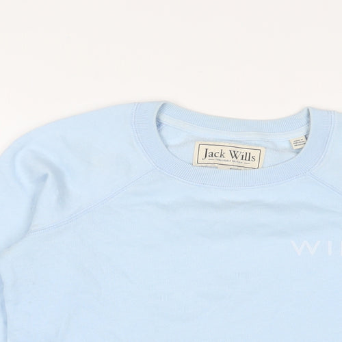 Jack Wills Womens Blue Cotton Pullover Sweatshirt Size 8 Pullover