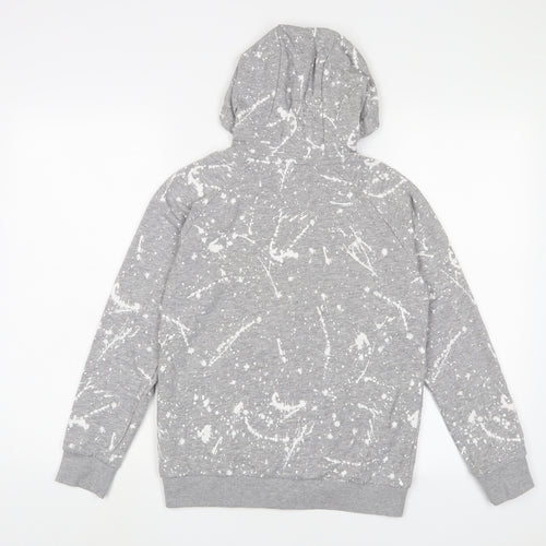 NEXT Boys Grey Geometric Cotton Full Zip Hoodie Size 11 Years Zip