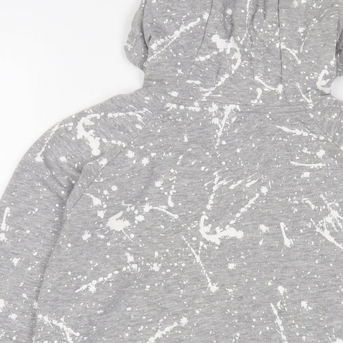 NEXT Boys Grey Geometric Cotton Full Zip Hoodie Size 11 Years Zip