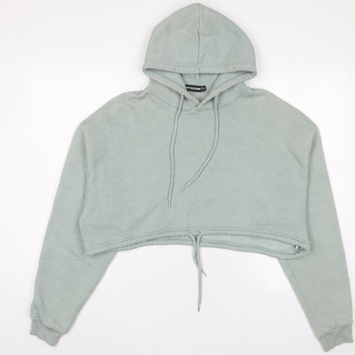 PRETTYLITTLETHING Womens Green Cotton Pullover Hoodie Size M Pullover