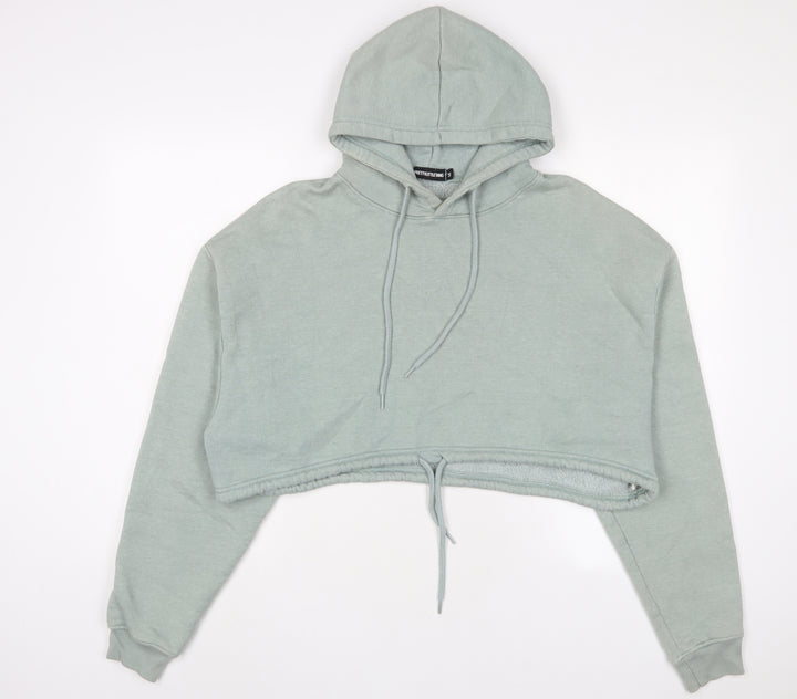 PRETTYLITTLETHING Womens Green Cotton Pullover Hoodie Size M Pullover
