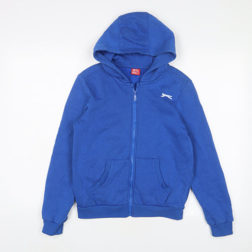 Slazenger Boys Blue Cotton Full Zip Hoodie Size 11-12 Years Zip