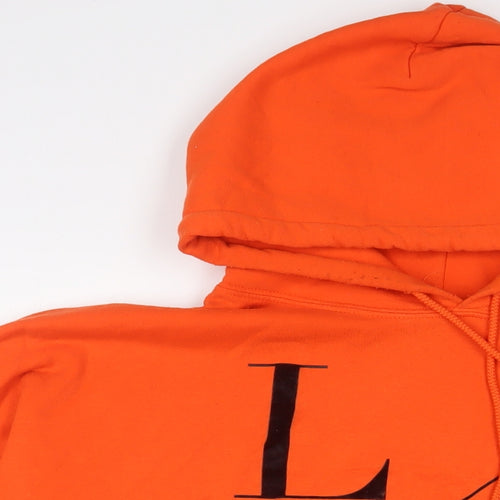 River Island Mens Orange Cotton Pullover Hoodie Size 2XL