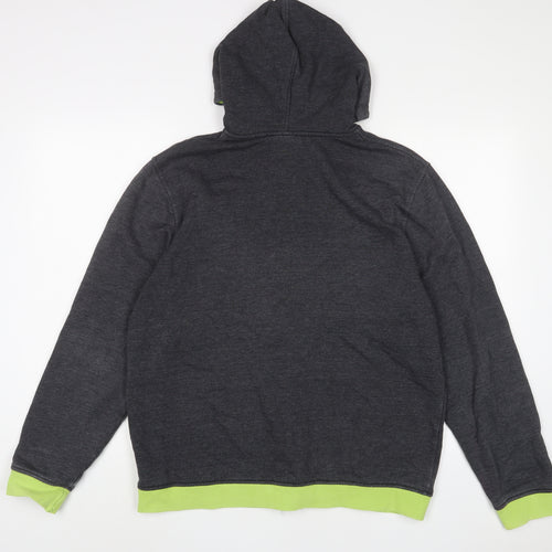 Billabong Mens Grey Cotton Full Zip Hoodie Size M - Logo, Embroidered