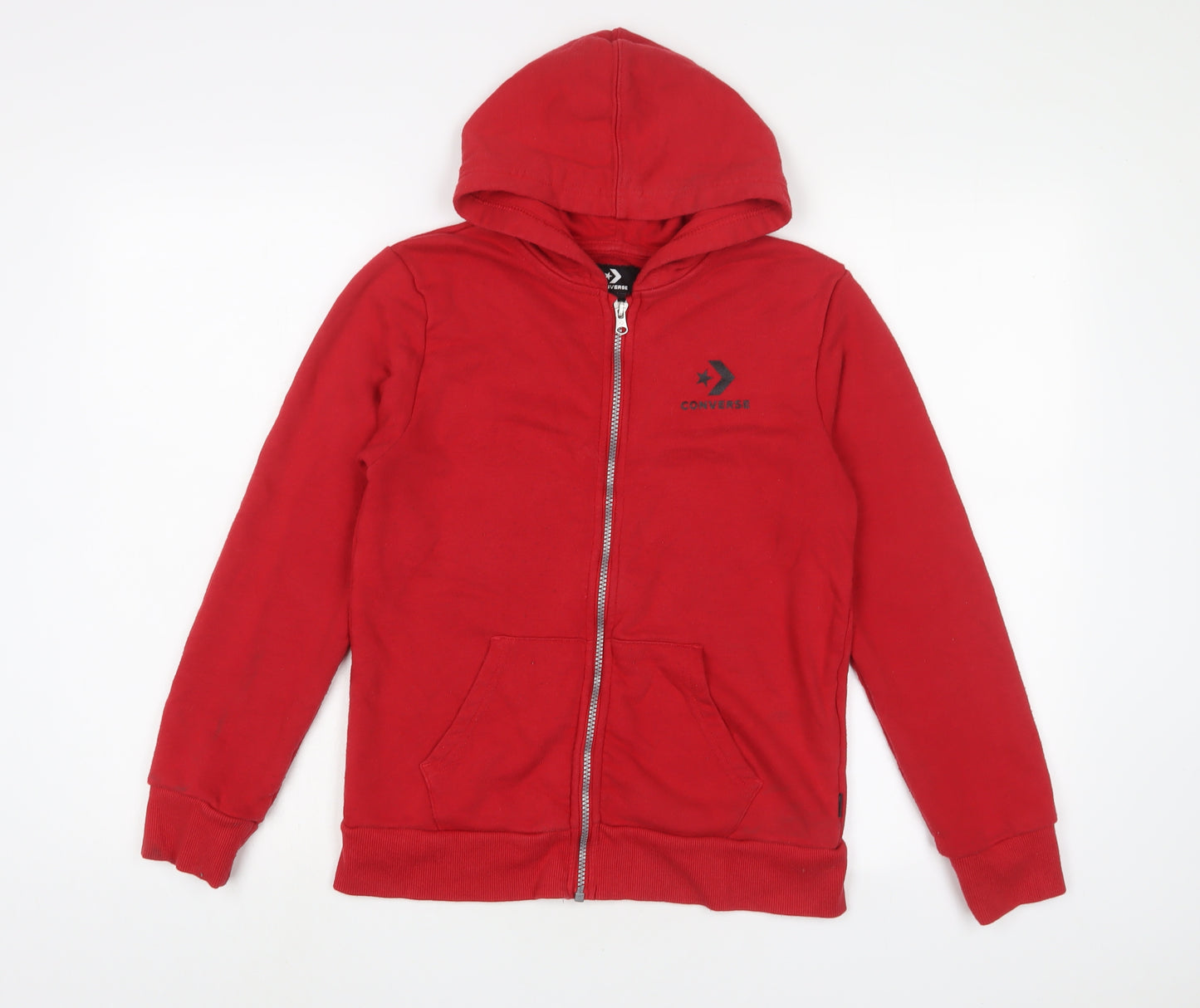 Converse Boys Red Cotton Full Zip Hoodie Size 12-13 Years Pullover