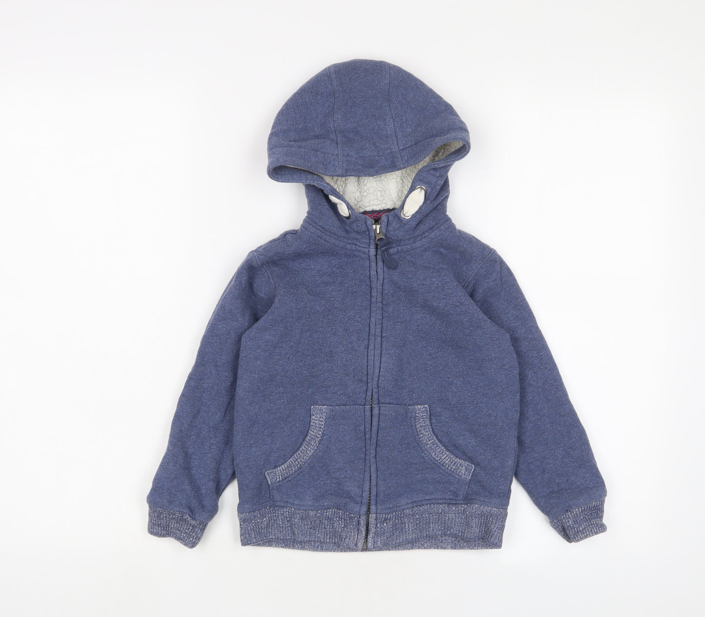 Marks and Spencer Boys Blue Cotton Full Zip Hoodie Size 4-5 Years Zip