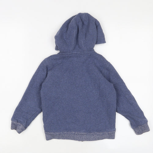 Marks and Spencer Boys Blue Cotton Full Zip Hoodie Size 4-5 Years Zip