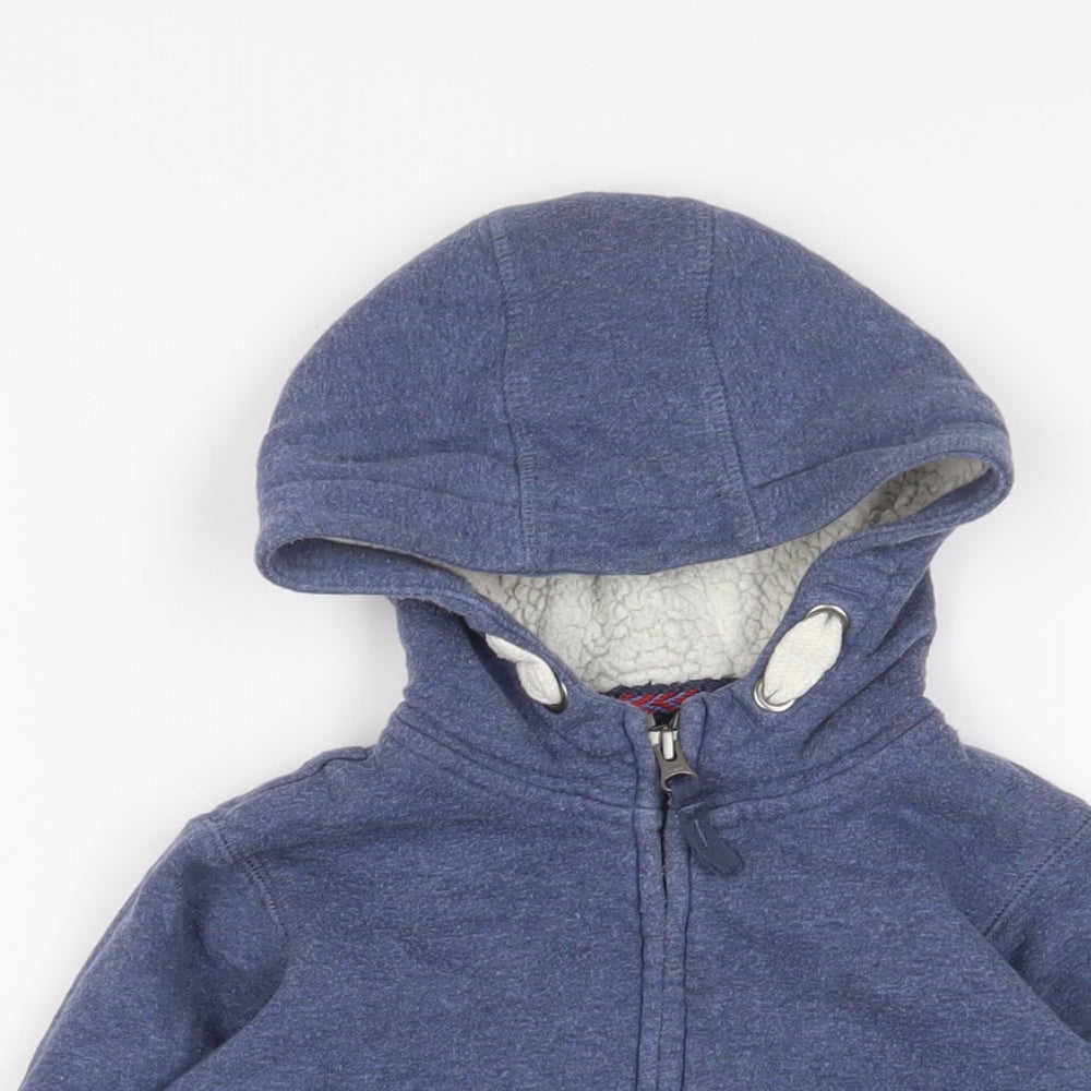 Marks and Spencer Boys Blue Cotton Full Zip Hoodie Size 4-5 Years Zip