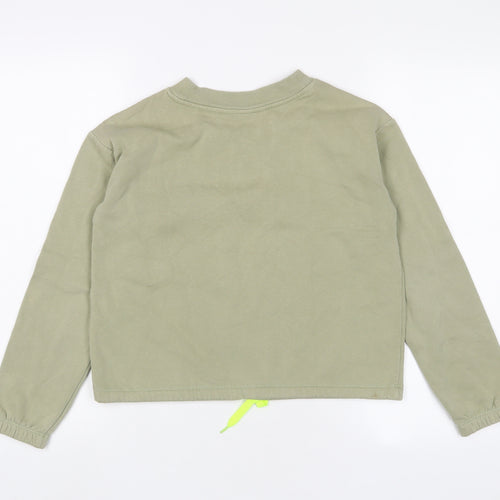 H&M Girls Green Cotton Pullover Sweatshirt Size 10-11 Years Pullover - 10-12 Years