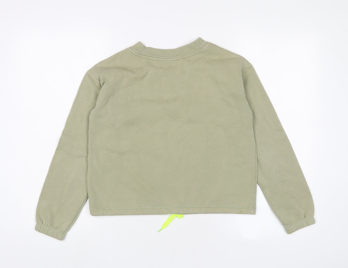 H&M Girls Green Cotton Pullover Sweatshirt Size 10-11 Years Pullover - 10-12 Years