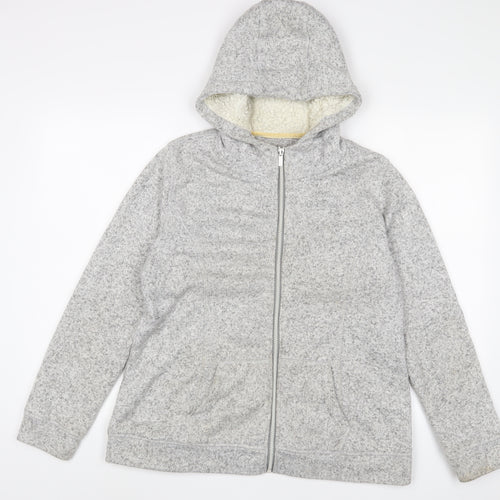Warehouse Mens Grey Cotton Full Zip Hoodie Size XL