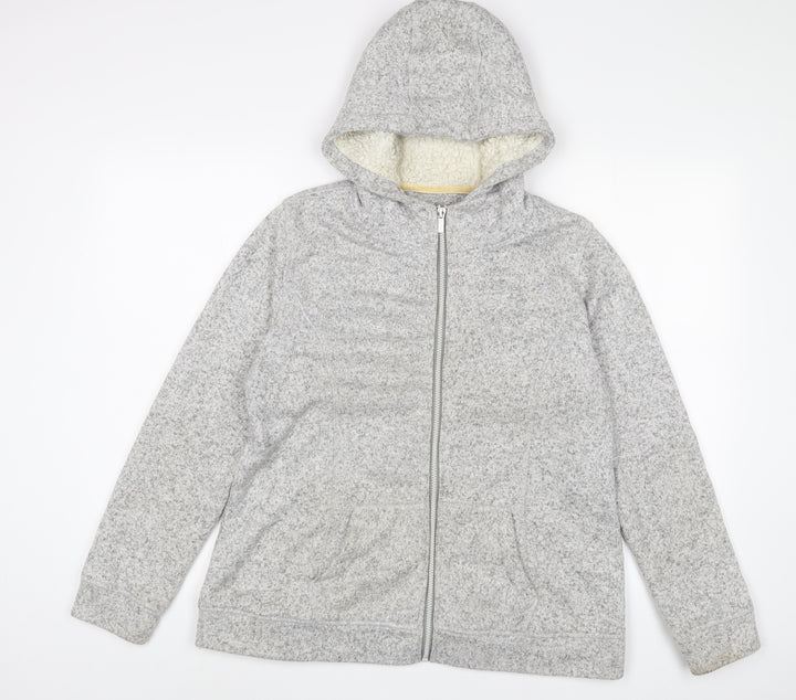 Warehouse Mens Grey Cotton Full Zip Hoodie Size XL