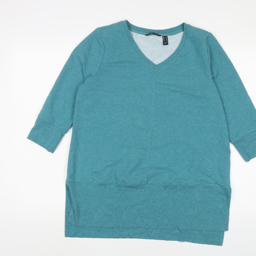 Halston Womens Blue Cotton Pullover Sweatshirt Size M Pullover