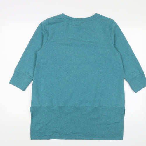 Halston Womens Blue Cotton Pullover Sweatshirt Size M Pullover