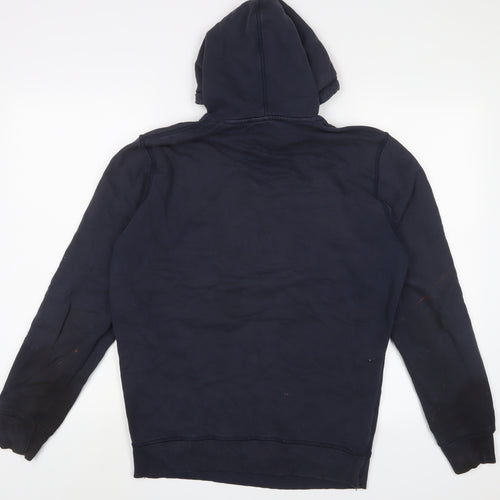 Diesel Mens Blue Cotton Pullover Hoodie Size S - Logo, Embroidered