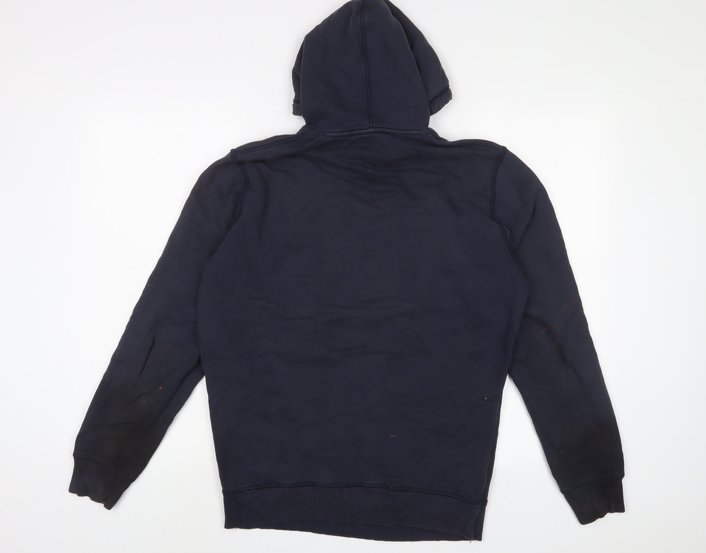 Diesel Mens Blue Cotton Pullover Hoodie Size S - Logo, Embroidered