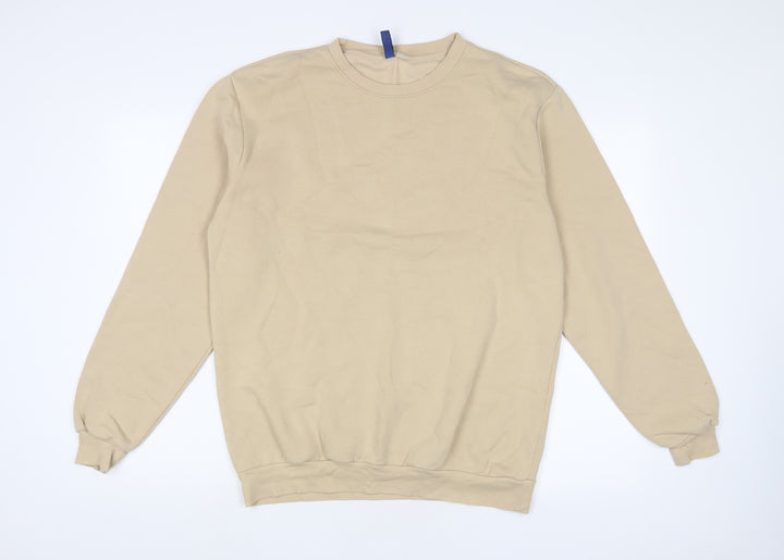 H&M Mens Beige Cotton Pullover Sweatshirt Size M